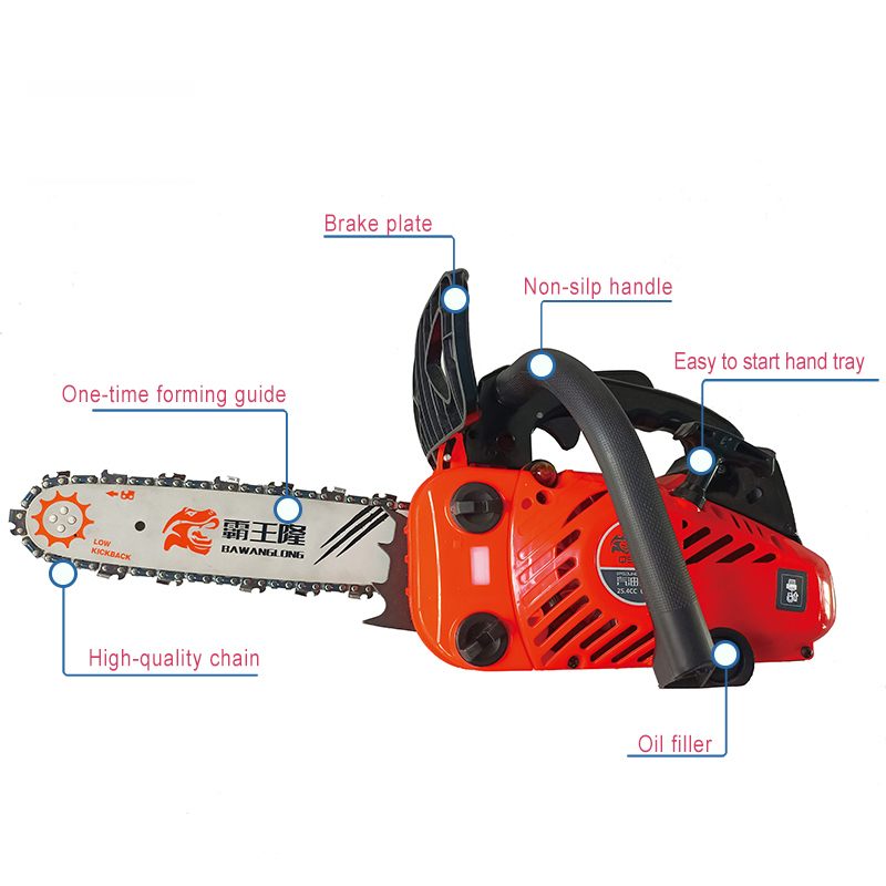 Portable 25cc Gasoline Chainsaw 2-Stroke Mini Chain Saw with 12"Bar for Wood Cutting
