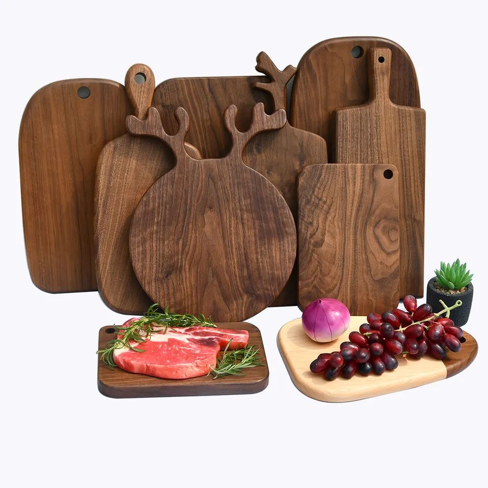 Kitchen Products of All Types Walnut Cheese Wood Acacia Wooden Serving Bamboo Charcuterie Chopping Cutting Board Set