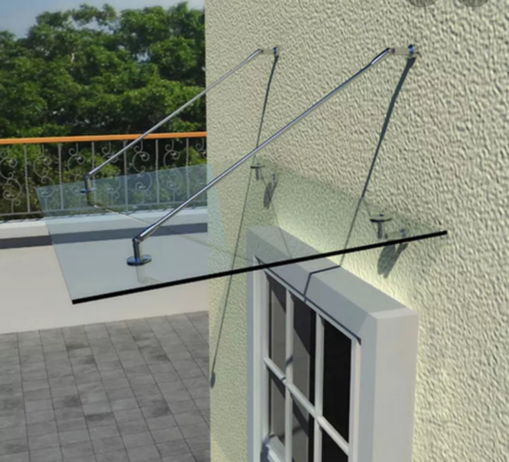 Glass to Wall Connector for Glass Canopy