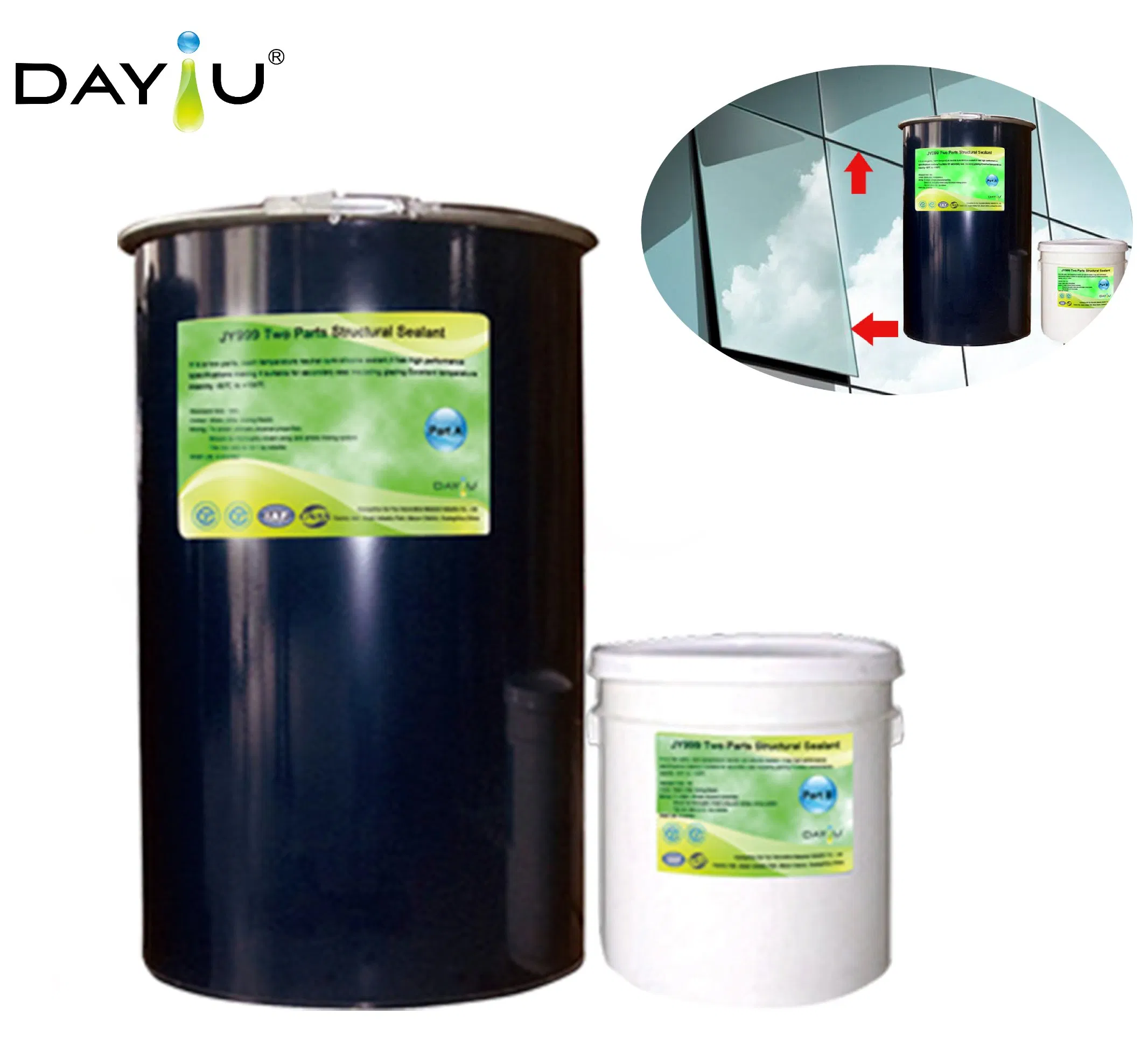 Jy999 Double-Part Glue Waterproof Construction Packing Woodworking Transportation Silicone Sealant