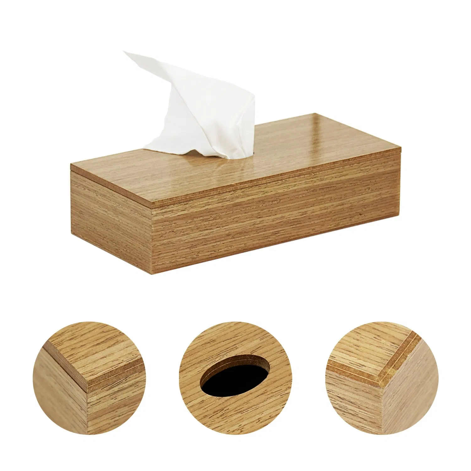 High Quality Wooden Napkin Holder Wood Bamboo Custom Tissue Box