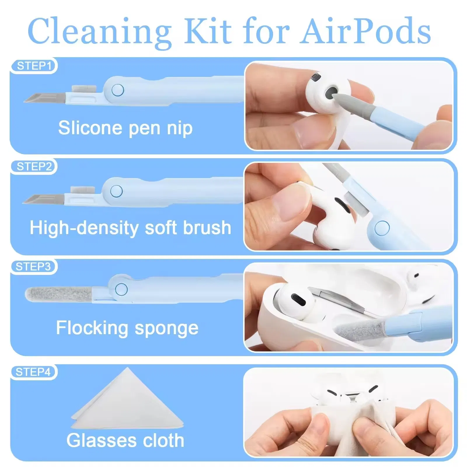 Factory Price 7 in 1 Computer Keyboard Earbuds Phone Cleaner Brush Pen Cleaning Kit