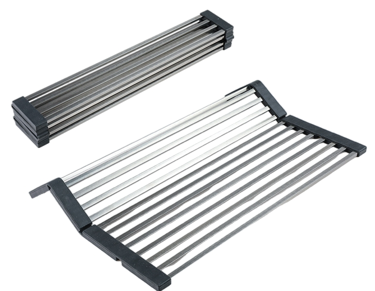 Stainless Steel Dish Drying Mat Foldable Design Strainer Dish Rack Easy for Storage Organizer