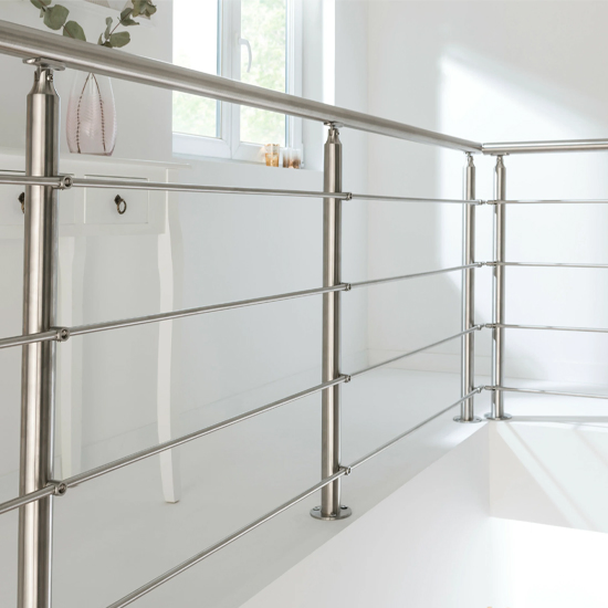 China Factory Custom Staircase Fence Pole Hardware Parts Direct Handrail Brushed Stainless Steel Railing Balustrade Post