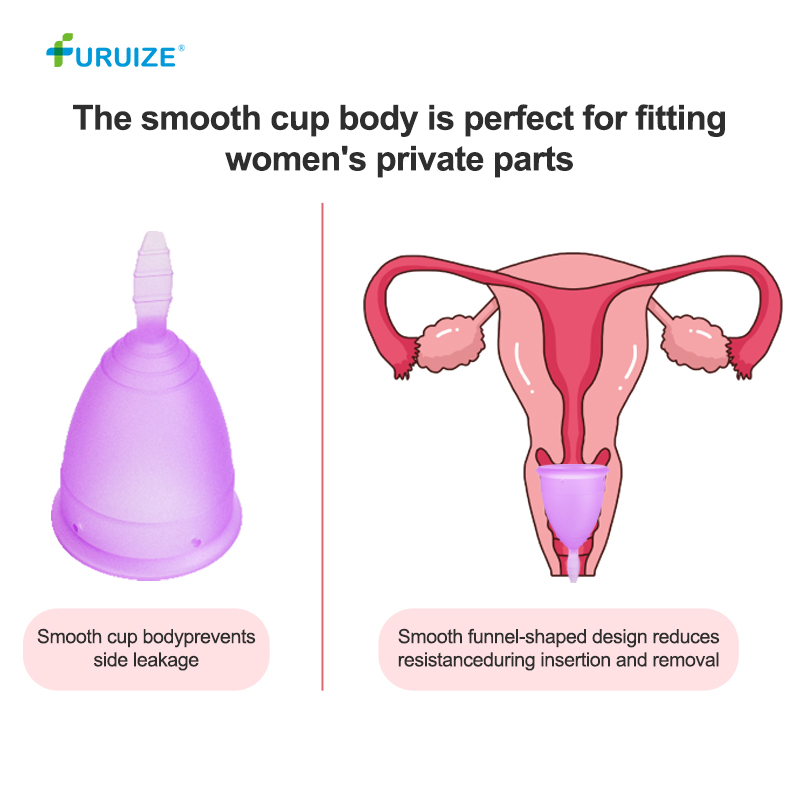 Furuize Soft Menstrual Cup-Best Sensitive Reusable Period Cup-Tampon and Pad Alternative Medical Grade Silicone Period Cups