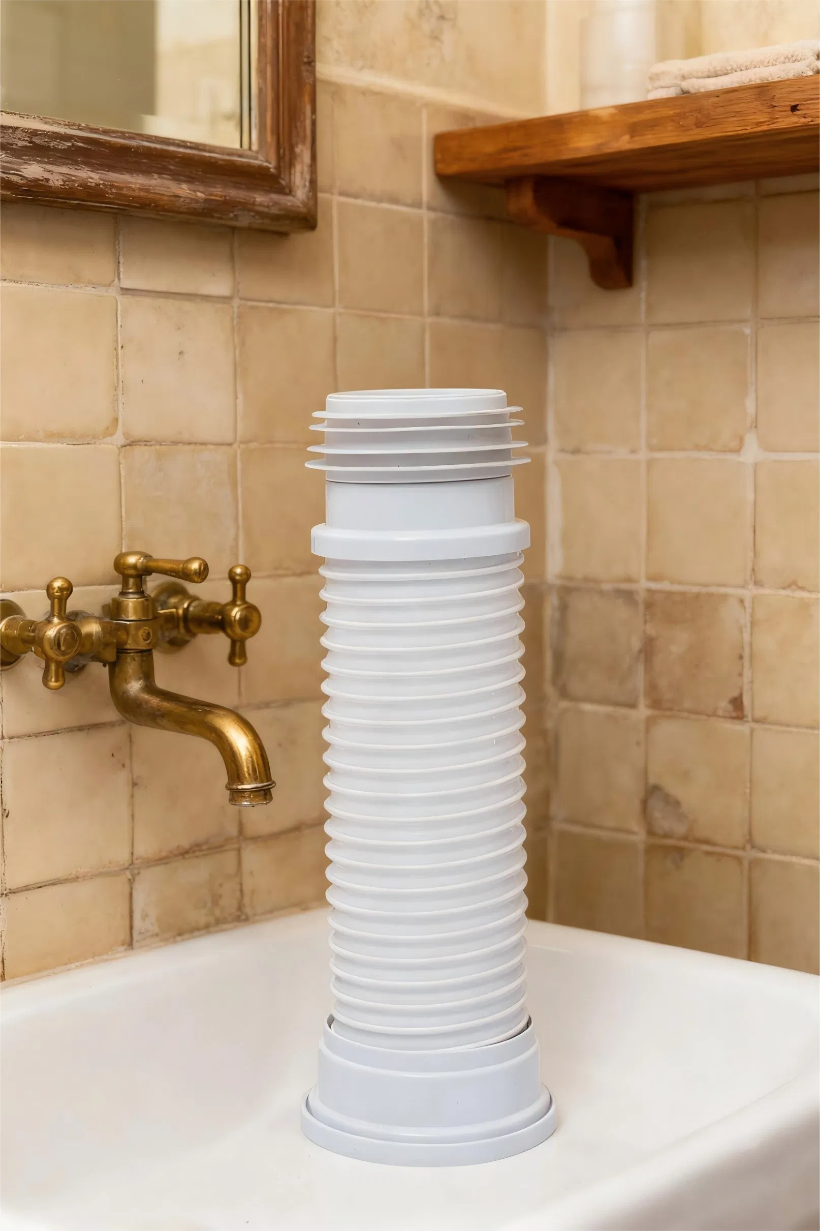 Durable PP Toilet Drainer 340/390/540mm - White Sanitary Waste Pipe Spring Pan Connector