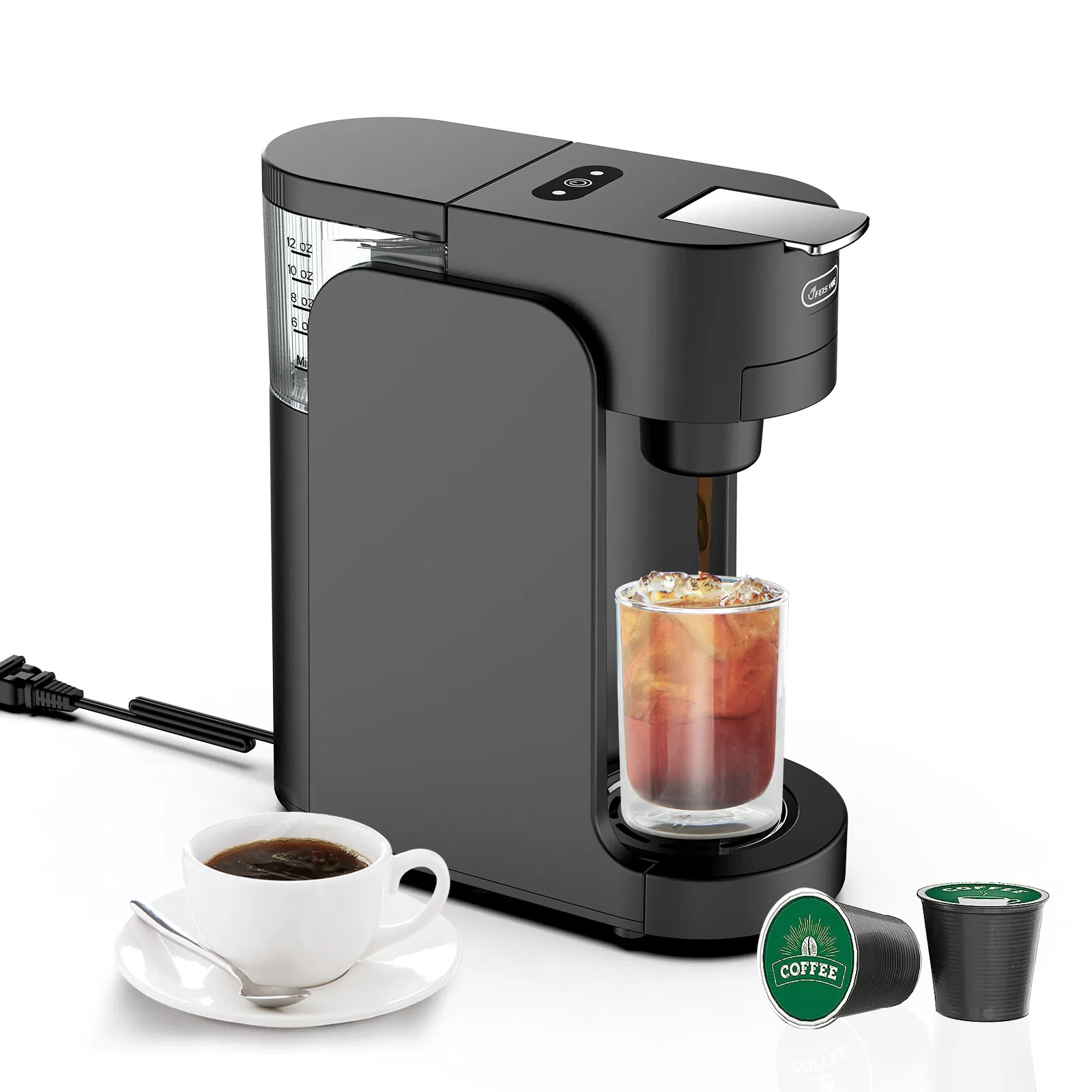 Retro Mini Capsule Coffee Machine - Automatic Home Brewing for Italian Espresso & American