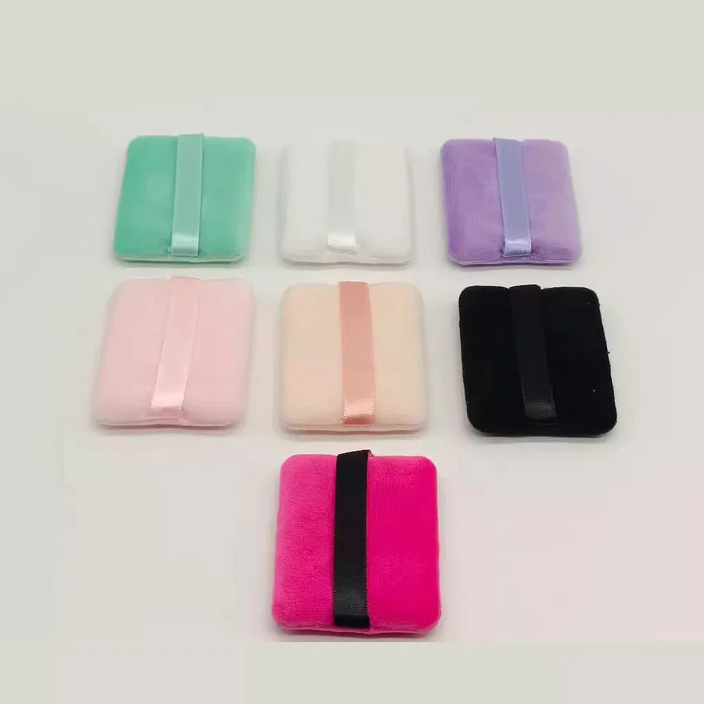 Face Sponge Body Square Cosmetic Pads Facial Makeup Powder Puff with Plastic Mirror Box