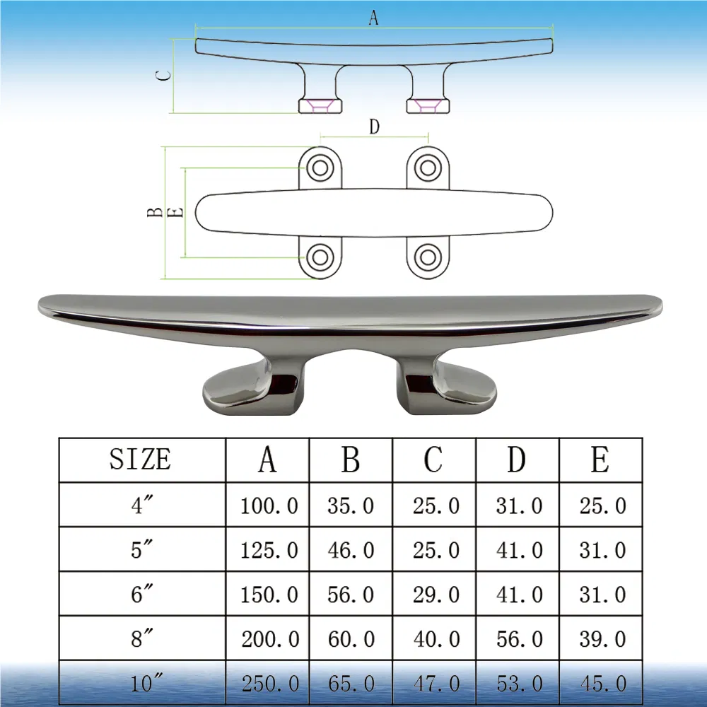 Wholesale Marine Hardware Customized Size Galvanized Casting Boat Dock Cleats