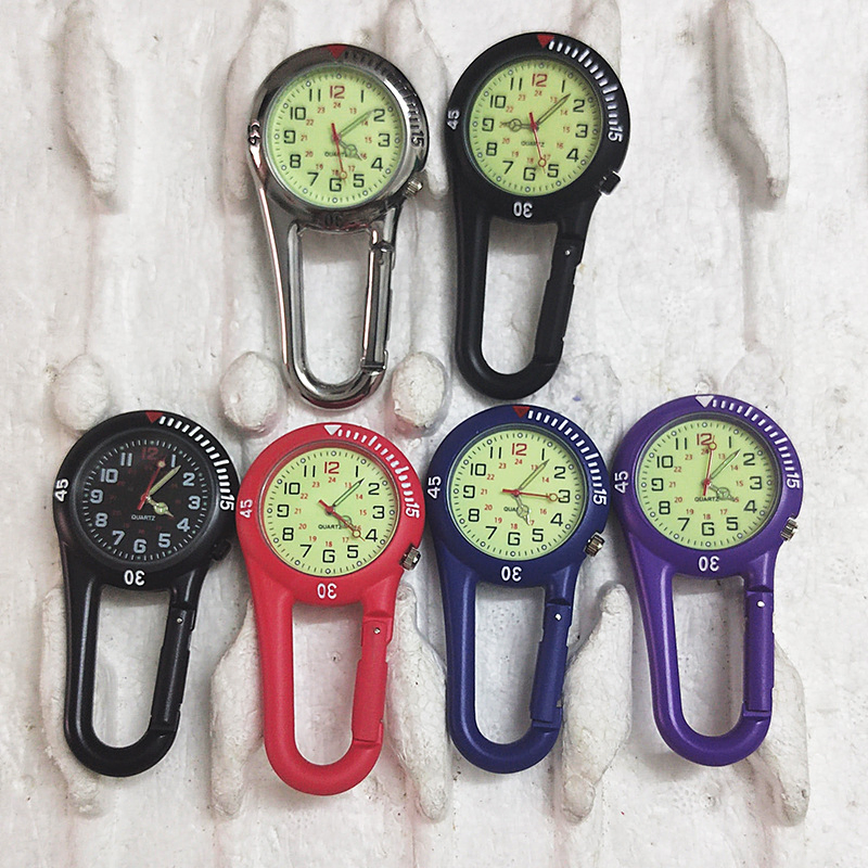 Custom Hang Watch Water Resistant Mini Carabiner Clip on Watches