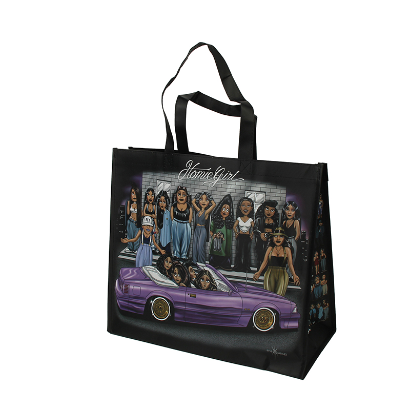 Double Handle Custom Printed Laminated Foldable Tote Non Woven Shopping Bag