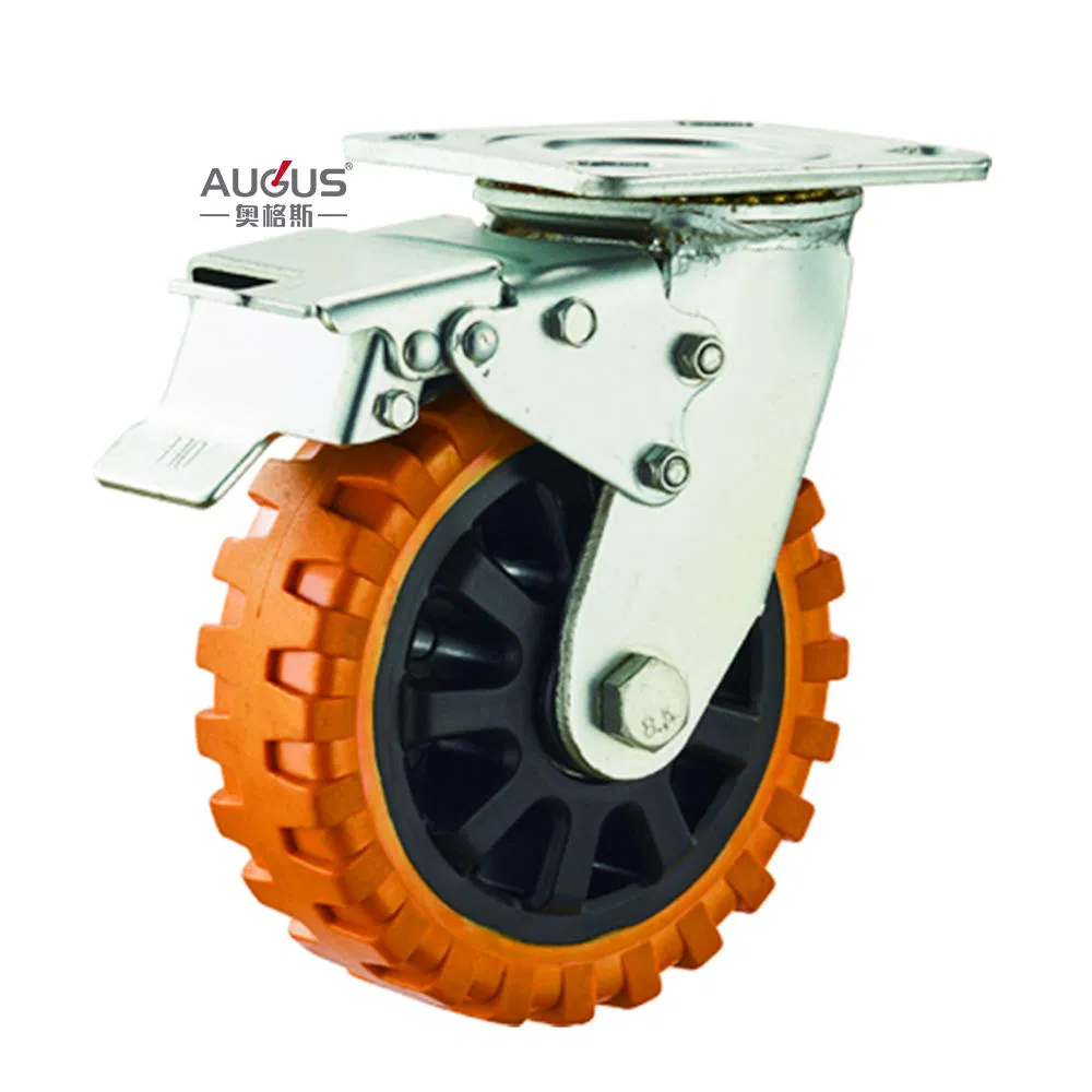 4 5 6 8 Inch Orange PU Heavy Duty Caster Wheel Industrial Caster