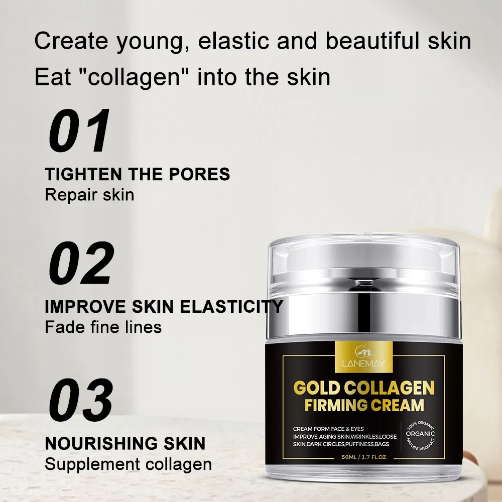 Online Wholesale in Stock Private Label Skin Care Face Cream Gold Collagen Hydrating Anti Aging Face Whitening Cream for All Skin
