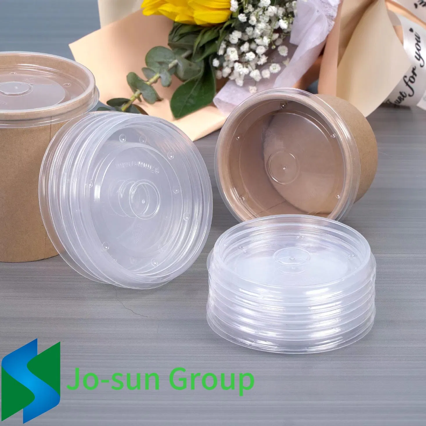 Disposable Bowls 12 Oz Kraft Paper Bowls Small Brown Rolled Rim Storage Bucket for Hot or Cold Dish to Go Packaging