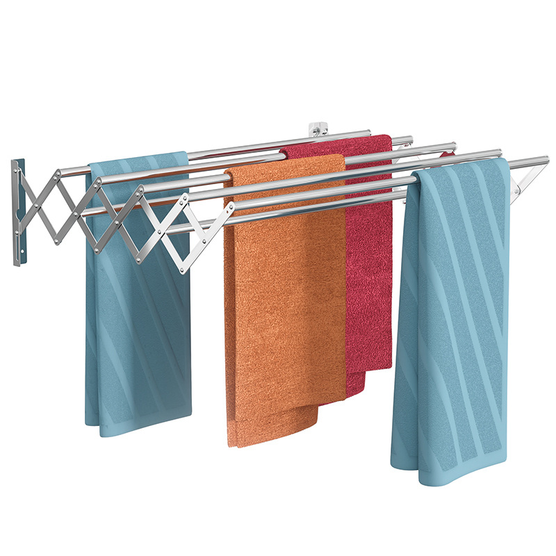 Best-Selling Creative Stainless Steel Multi-Functional Folding and Telescopic Towel Rack
