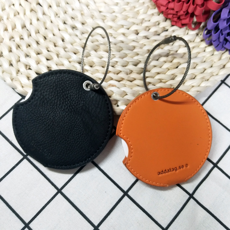 Wholesale Circle Leather Luggage Tag Aviation Logo Suitcase Label