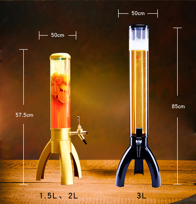 1.5L, 2L, 3L Customized Bar Juice Dispenser with Ice Tube Beer and Wine Tower