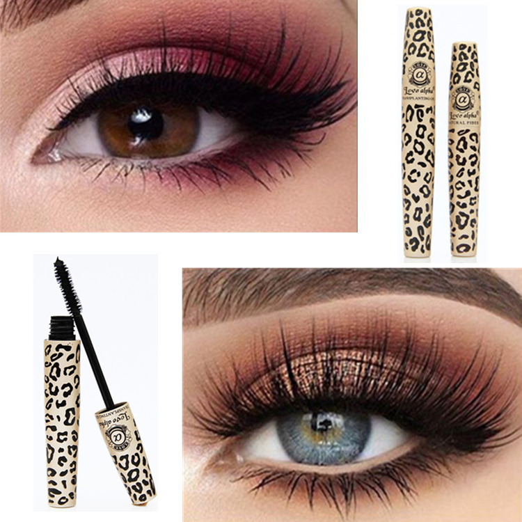 Cross-Border New Product Thick, Curled, Extra-Long Leopard Print Fiber, Long, Waterproof and Non-Smudge Mascara