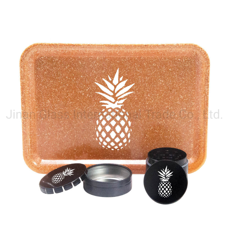 New Pineapple Set Plate Storage Tray with 40mm Cigarette Grinder