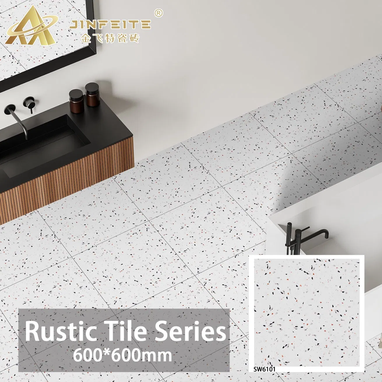 Плитка Sandstone Design Rustic 600x600 мм для пола в ванной