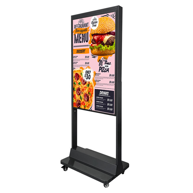 Storefront Advertising Semi-Outdoor Poster Digital Signage Hanging Shop Screen Monitor Dual Sided Stand Window Facing Display