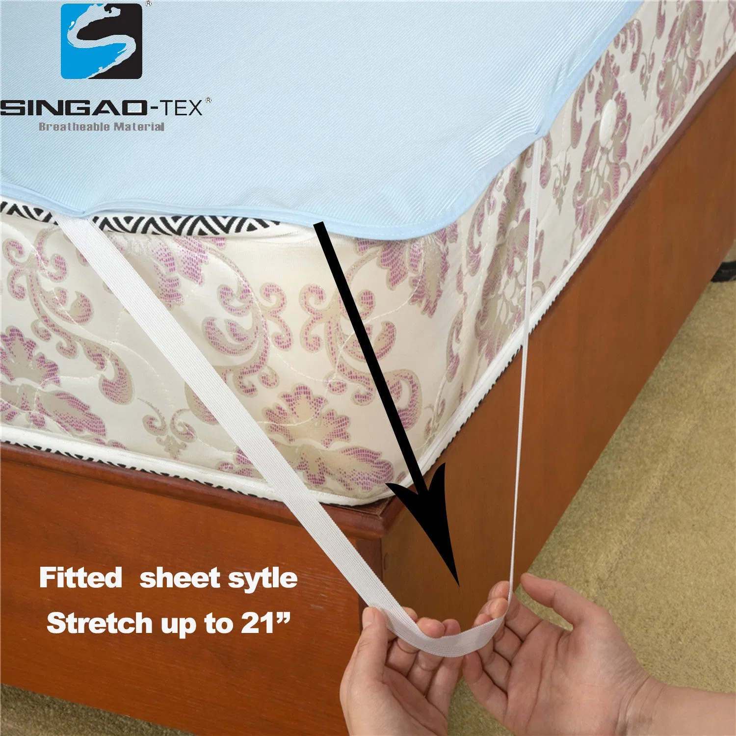 Waterproof Cooling Jersey Mattress Pad Mattress Cover Bed Pad Cool Touch Machine Washable