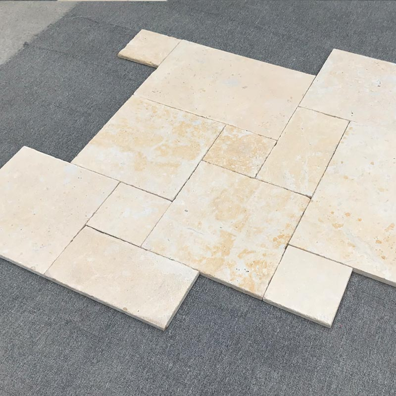 Yellow Beige Limestone French Pattern Floor Tiles