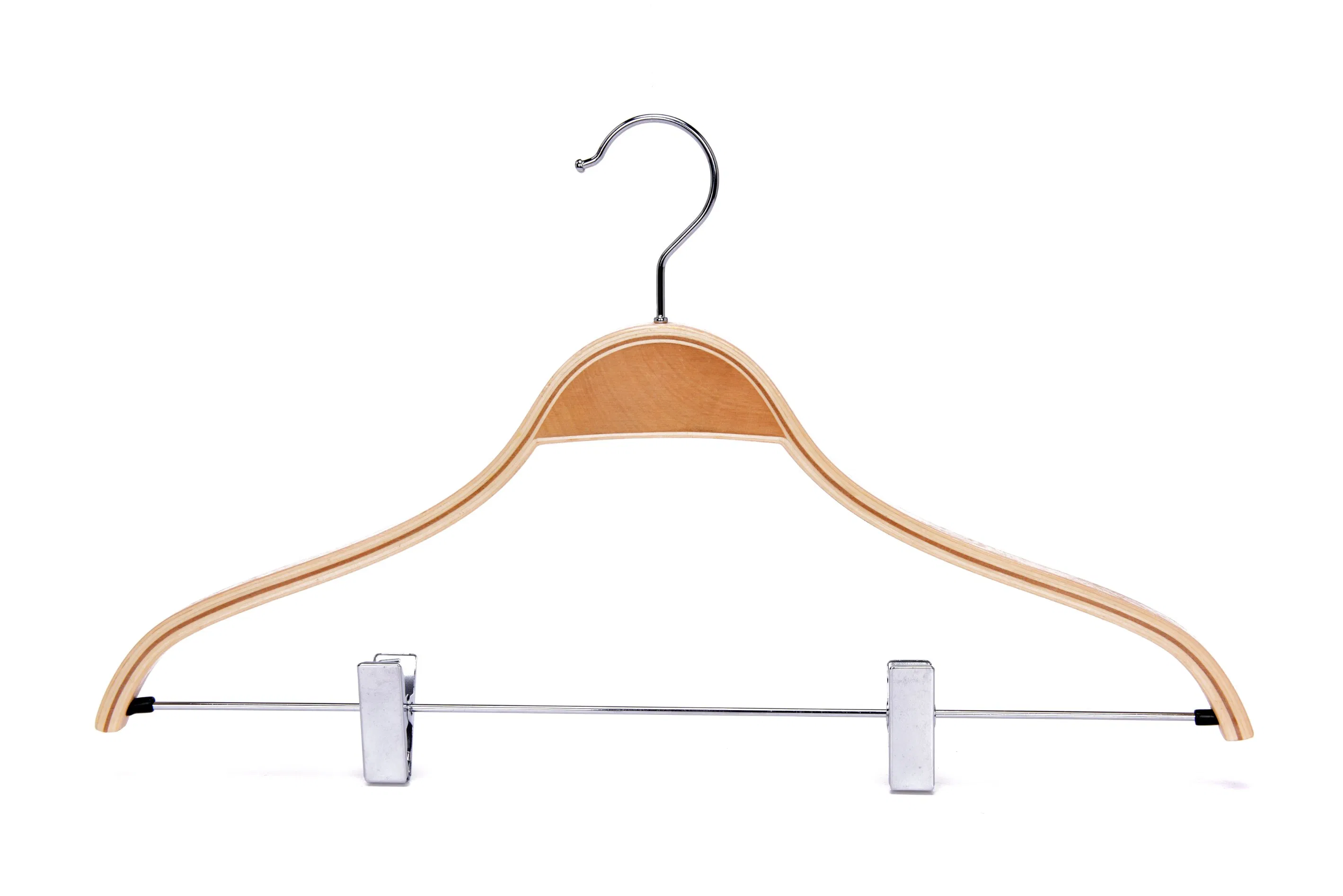 Wholesale Cheap Plywood Coat Hanger with Matel Hook