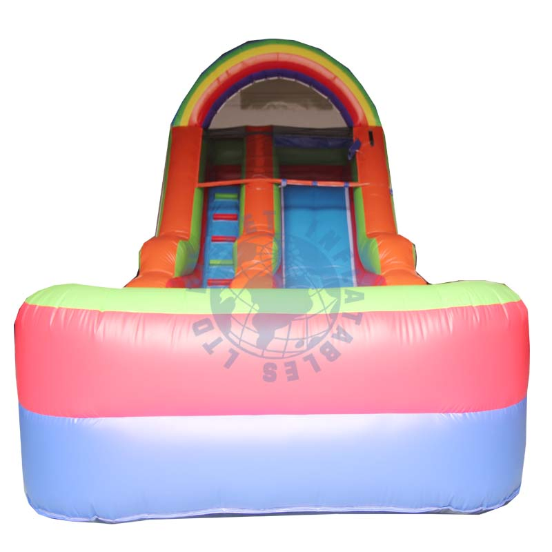 Rainbow PVC Kids Giant Inflatable Park Bounce Jumping Inflatable Water Slide