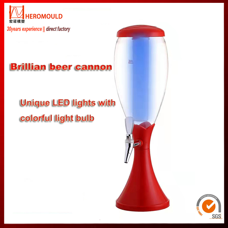 Brilliant Beer Cannon Beer Tower Table Top LED Beer Tower Draft Ice Tube Beer Dispenser Tower LED for Bar Night Club