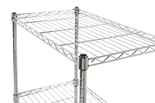 Mobile 3 Tiers Adjustable Modern Home Metal Wire Shelving Storage Furniture