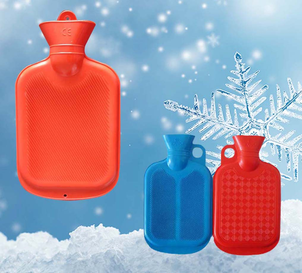 Custom Rubber Hot Water Bottle, 1000ml Hot Water Bag for Gifts & Home Use