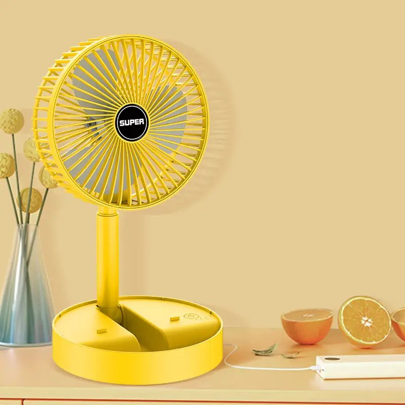 Compareshareportable Electric Fan Foldable Convenient Mini USB Charging Office Household Telescopic Fan Low Noise Life Table Fan