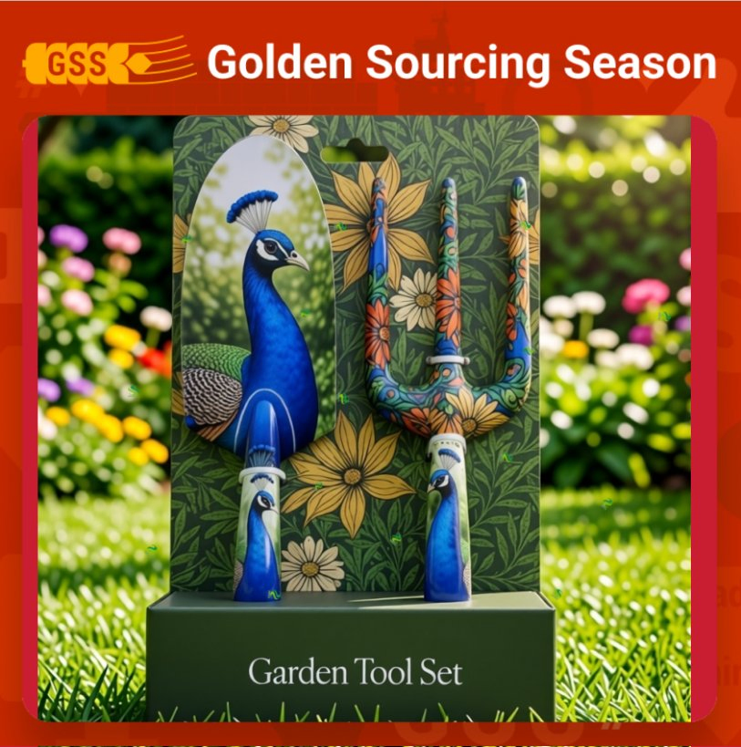 Peacock Pattern Garden Tools Premium Gift Set