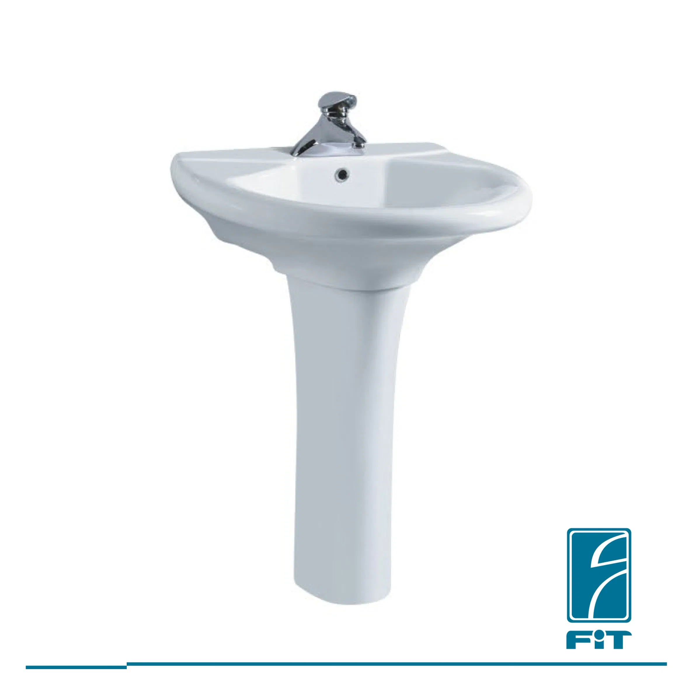 Standing Floor Pedestal Sink Porcelain White Ceramic Wash Basin for Bathroom