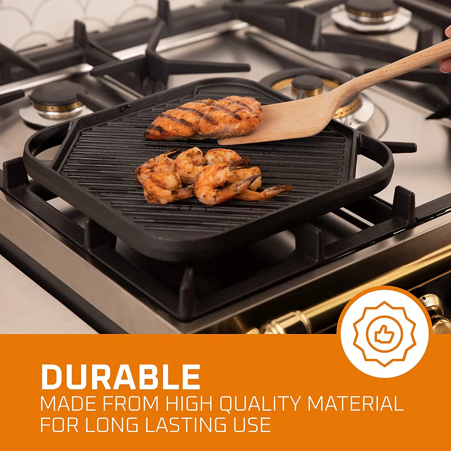 OEM&ODM BBQ Cast Iron Cookware Cast Iron Griddle Pan Cast Iron Griddle Plate BBQ with Handle