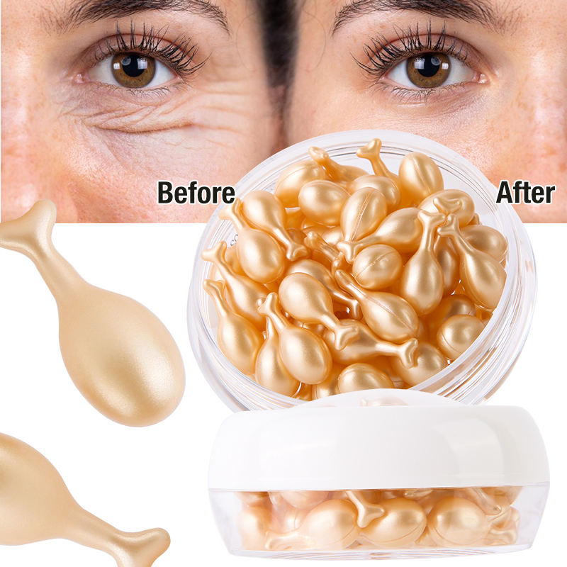 Private Label Anti Wrinkle Vitamin E Facial Serum Skin Whitening Anti Aging Brighten Skin Moisturizing Ginseng Serum Capsule