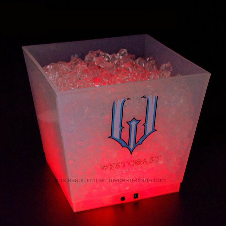 LED Illuminated Rechargeable Ice Bucket 10L Large Frosted Champagne Bucket