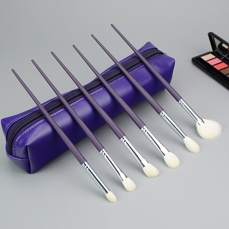 Private Label Makeup Brush Set 6PCS Purple Eye Makeup Brush Set Eye Applicator Brush