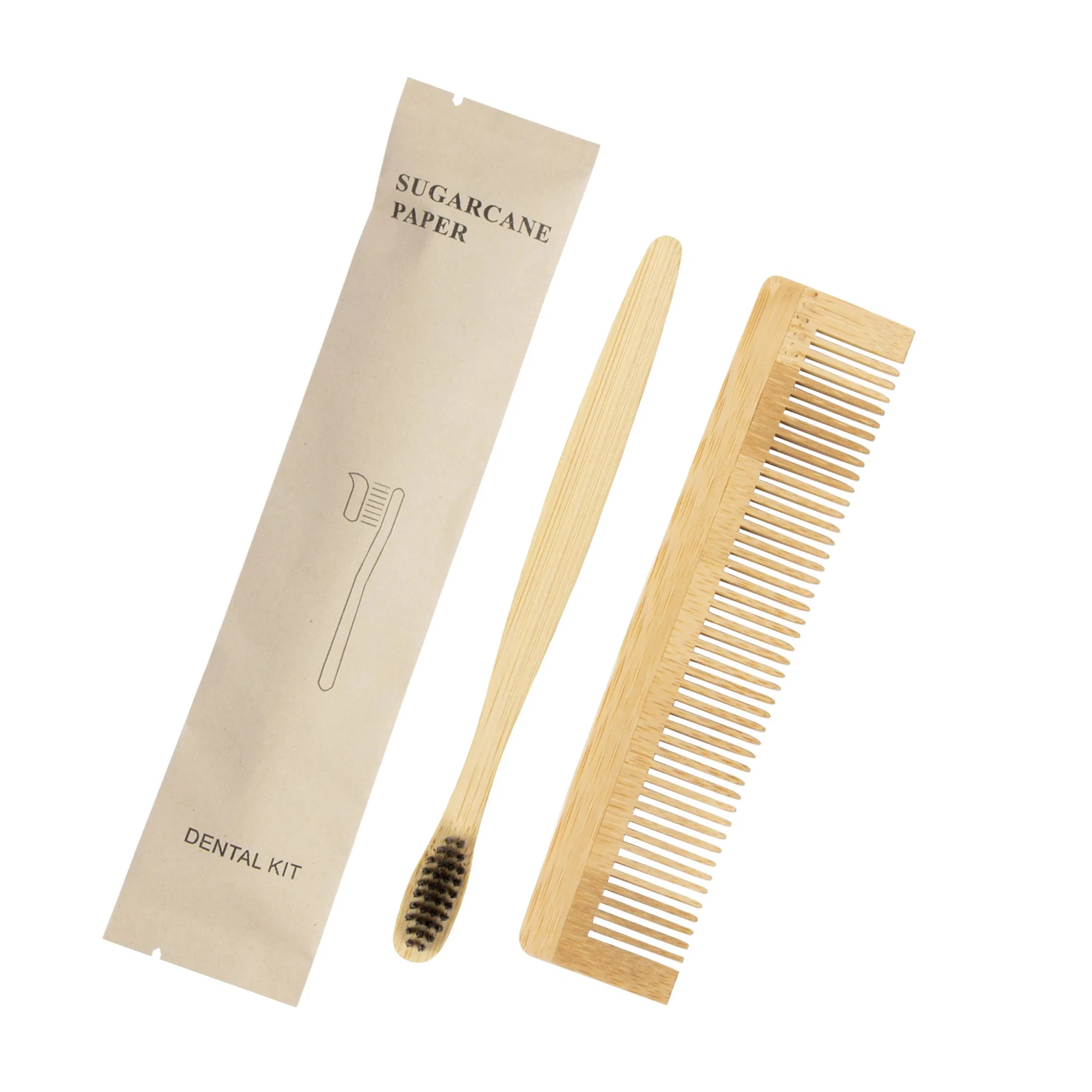 Wholesale Eco-Friendly Biodegradable Bamboo Toothbrush Hair Comb with Customized Packing
