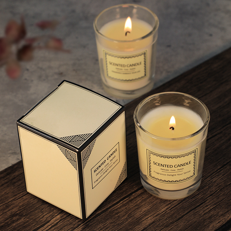 Creative Smokeless Small Glass Cups, Handmade Candles, Aromatherapy Scented Candles