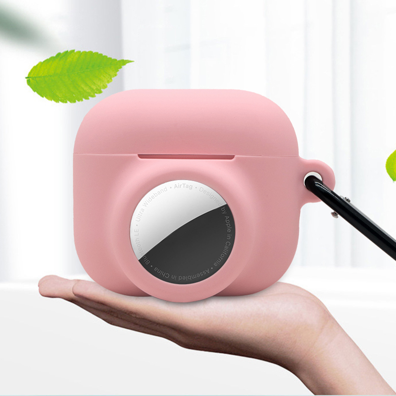 2 in 1 Soft Silicone Case Anti-Scratch Protective Cover for Air Pods 3/Air Tag