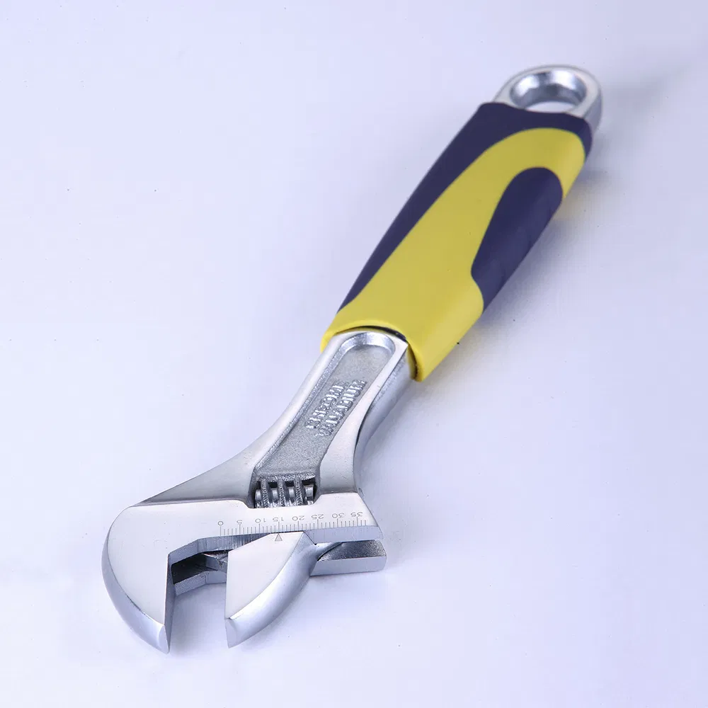 Cr-V Material Adjustable Wrench with 2-Color Soft Handle Adjustable Spanner