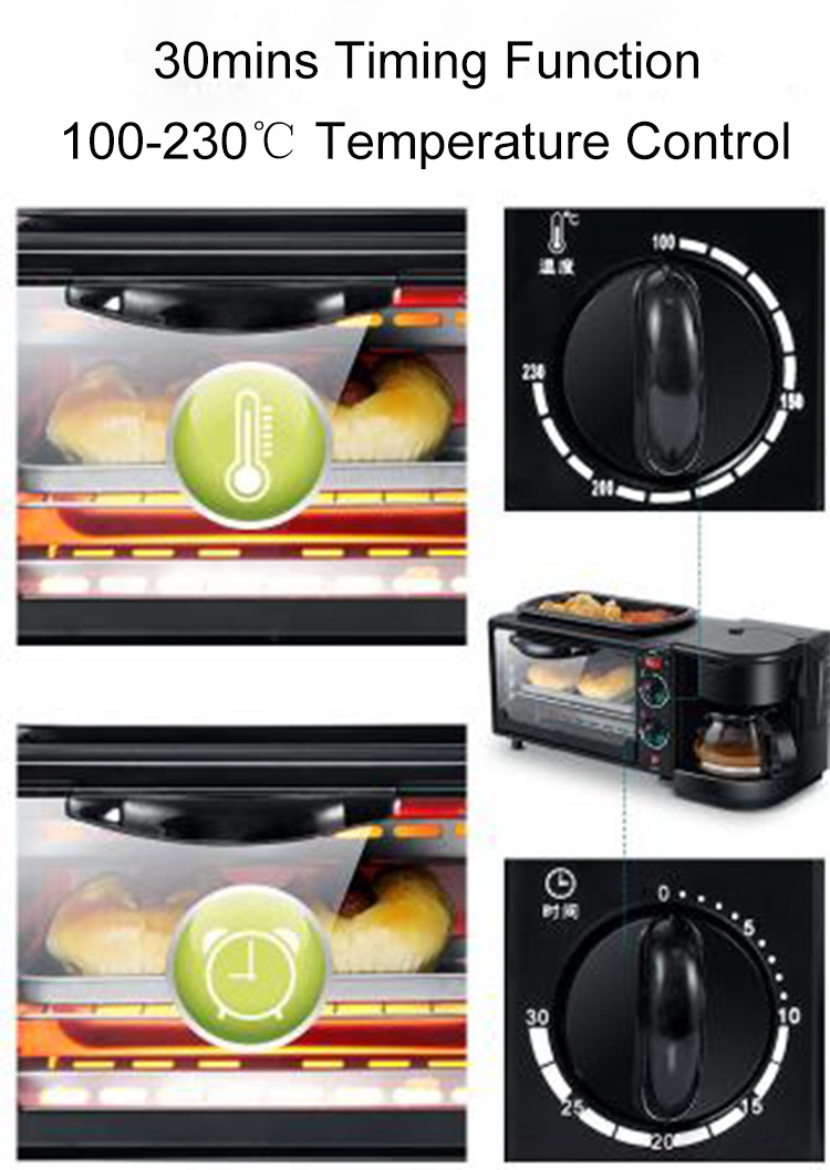 Multifunctional Three-in-One Coffee Grill Bread Breakfast Machine