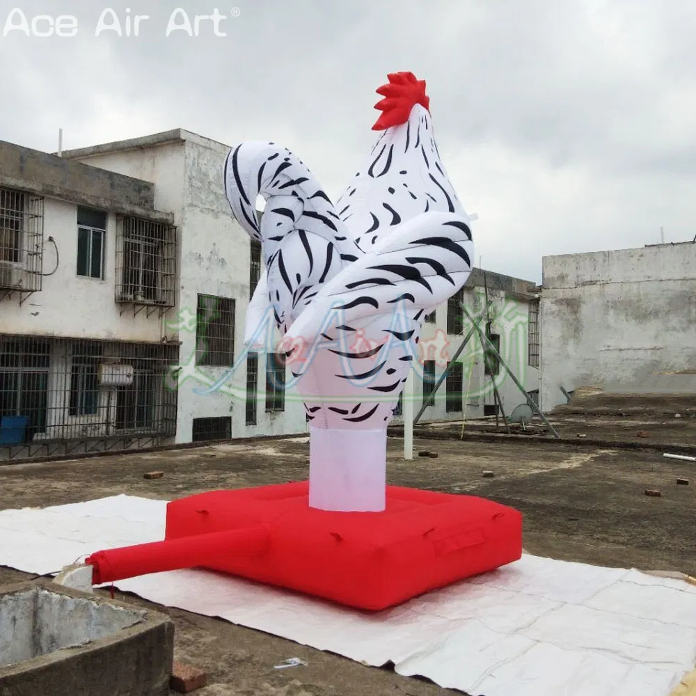 Customized 3mh Inflatable White Chicken Rooster Model for Party Event Decoration