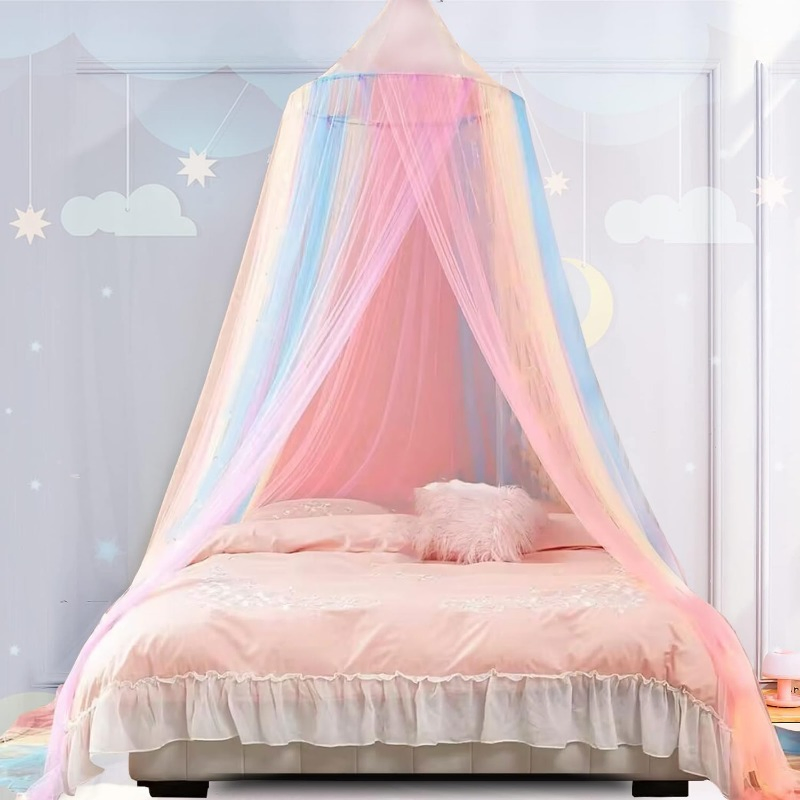 New-Style Modernization Solid Cotton Ceiling Mounted Courtyard Floor Pattern Mosquito Net