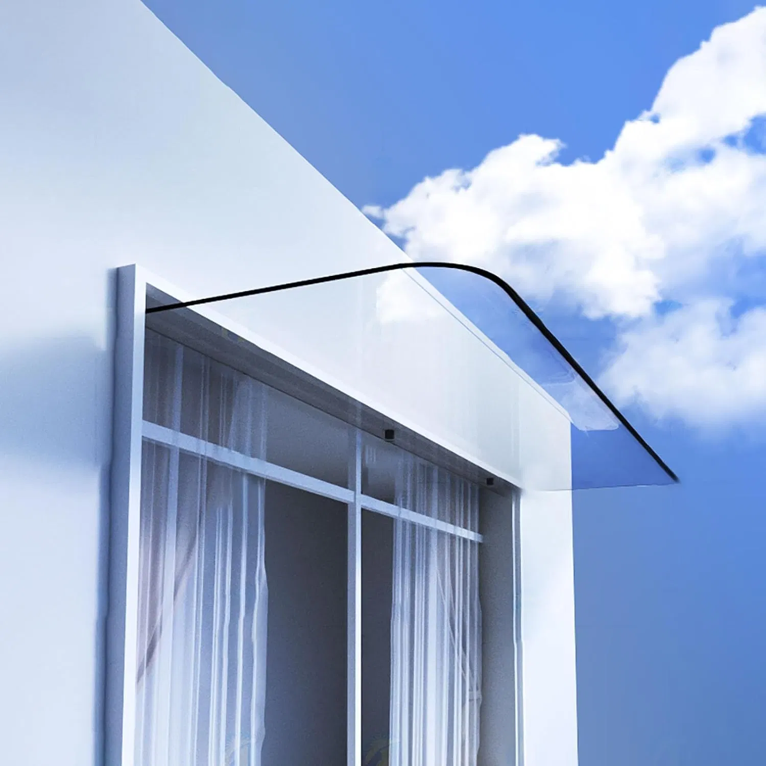 Metal Window Door Awning Canopy Upf 50+, Dark Brown