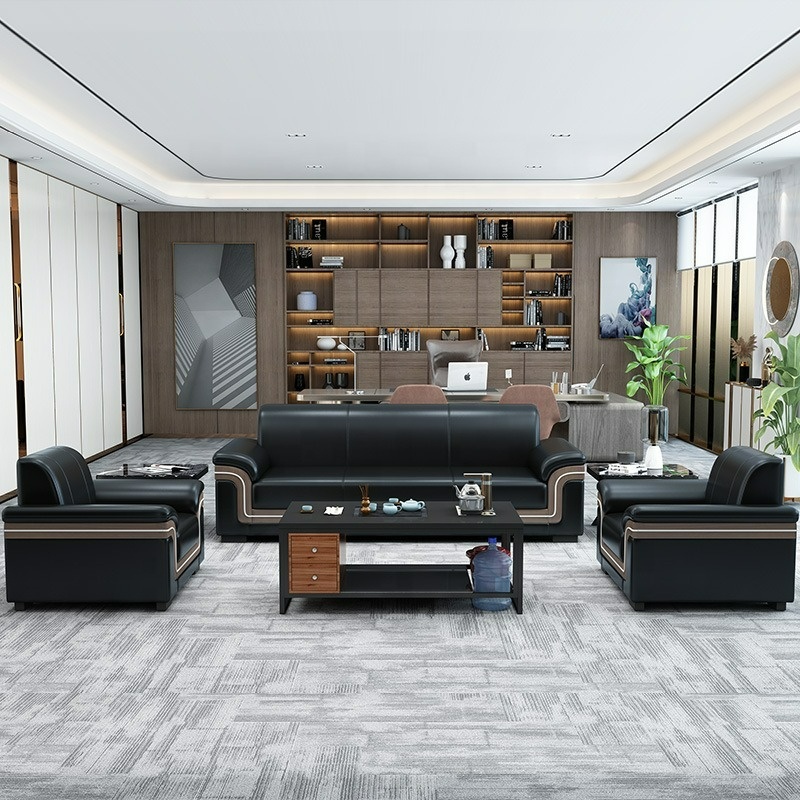 Комплект мебели для гостиной кожаный диван журнальный столик