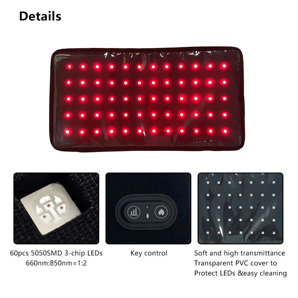 Rechargeble Arm Wrap 660nm 850nm Red Light Therapy Pad 17X32cm