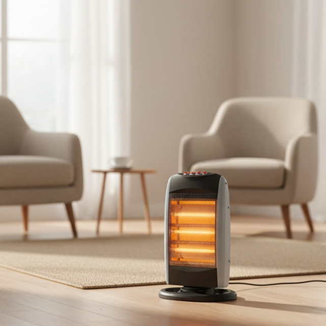 Halogen Heater 1200W with 3 Power Settings and Oscillation Function for Fast Heating in Winter